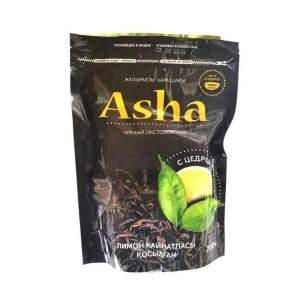 Чай черный листовой c цедрой лимона + Пиала Аша (Asha), 200г