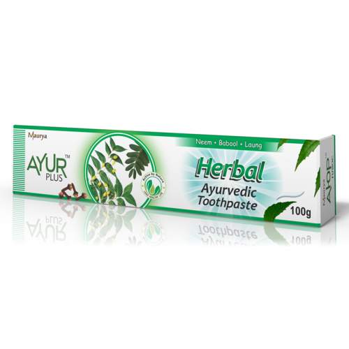Аюрведическая зубная паста с нимом, бабулом и лаунгом Аюр Плюс (Ayur Plus Herbal), 100г