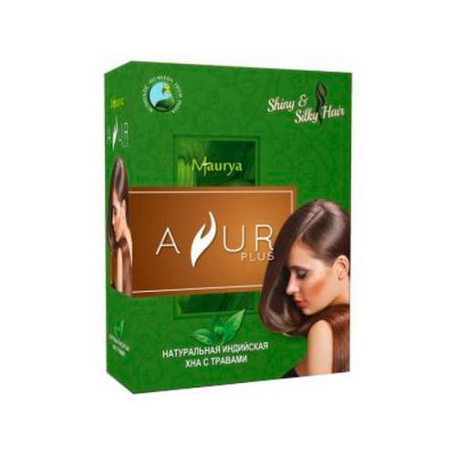 Натуральная индийская Хна с травами Аюр Плюс (Ayur Plus Shiny&Silky Hair), 50г