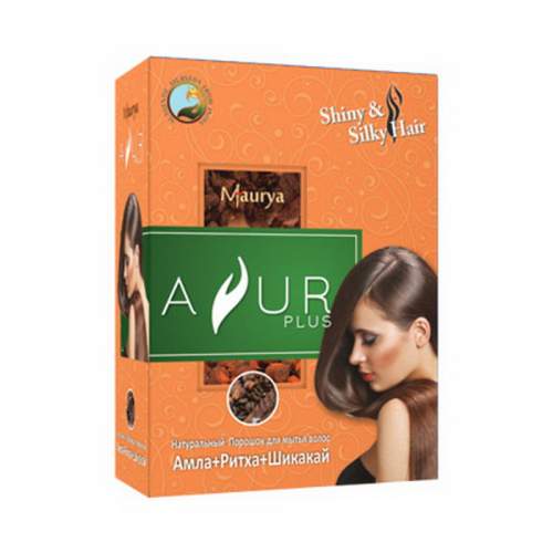 Аюрведический порошок для волос Амла Ритха Шикакай Аюр Плюс (Ayur Plus Shiny&Silky Hair), 50г
