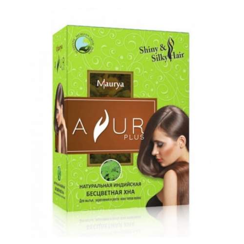 Натуральная индийская Бесцветная Хна Аюр Плюс (Ayur Plus Shiny&Silky Hair), 50г