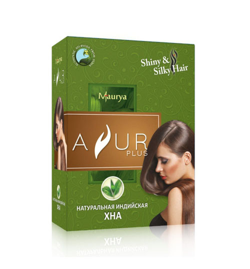 Натуральная индийская Хна Аюр Плюс (Ayur Plus Shiny&Silky Hair), 50г