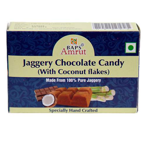 Джаггери конфеты с шоколадом и кокосом Бапс Амрут (Jaggery Chocolate Candy with coconut flakes Baps Amrut), 110г