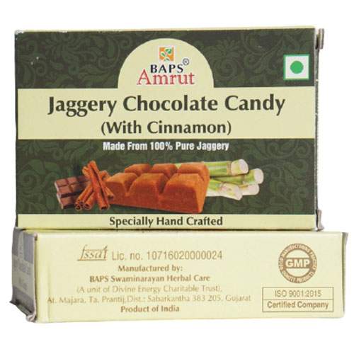 Джаггери конфеты с шоколадом и корицей Бапс Амрут (Jaggery Chocolate with Сinnamon Candy flakes Baps Amrut), 110г