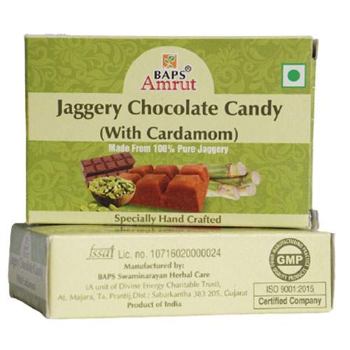 Джаггери конфеты с шоколадом и кардамоном Бапс Амрут (Jaggery Chocolate with Cardamom Candy flakes Baps Amrut), 110г