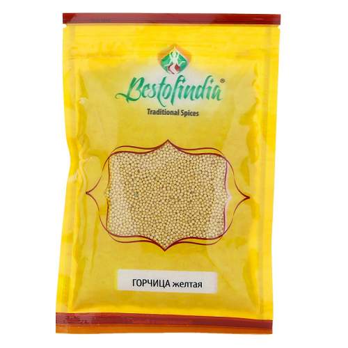 Горчица жёлтая Бестофиндия (Bestofindia Mustard Seeds), 100г
