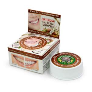 Зубная паста с Кокосовым маслом Бинтуронг (Binturong Coconut Thai Herbal Toothpaste), 33г