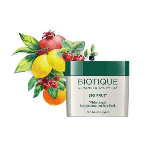 Маска для отбеливания и выравнивания тона лица Биотик Био Фрукт (Biotique Bio Fruit Whitening & Depigmentation Face Pack), 75г