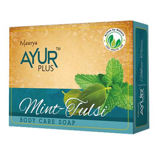 Аюрведическое мыло "Мята-Тулси" Аюр Плюс (Ayur Plus Mint-Tulsi Body Care Soap), 75г