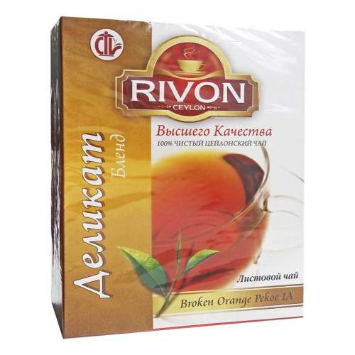 Чай цейлонский чёрный премиум-качества Деликат Бленд Ривон (Rivon Ceylon Premium Quality Delicate Blend Black Tea), 200г