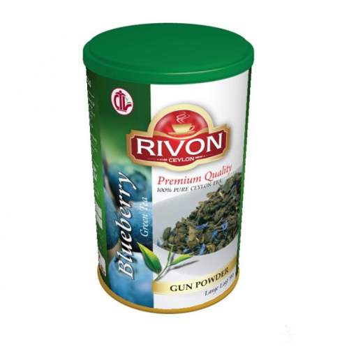 Чай зеленый премиум-качества Черника Ривон (Rivon Ceylon Blueberry Green Tea), 100г