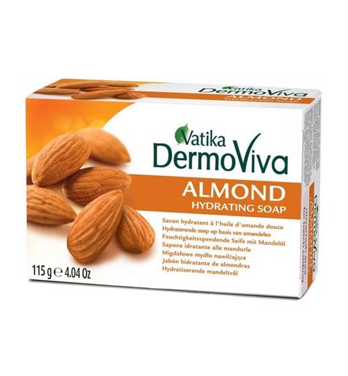 Увлажняющее мыло с миндалем Дабур Ватика Дермовива (Dabur Vatika Dermoviva Almond Hydrating Soap), 115г