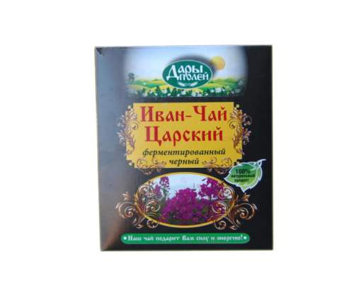 Иван-чай Царский черный ферментированный в коробке Дары полей, 75г