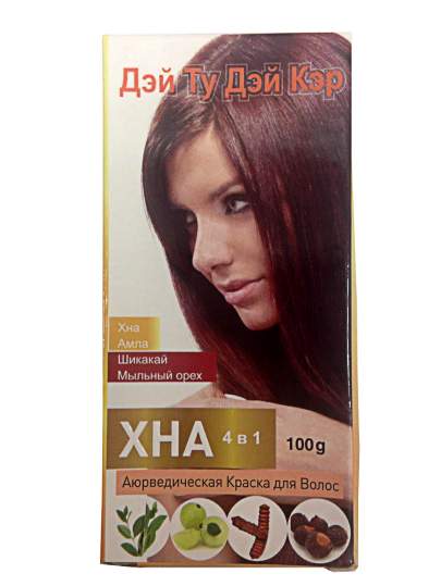 Аюрведическая краска для волос Хна 4в1 Дэй Ту Дэй Кэр (DAY 2 DAY Care), 100г
