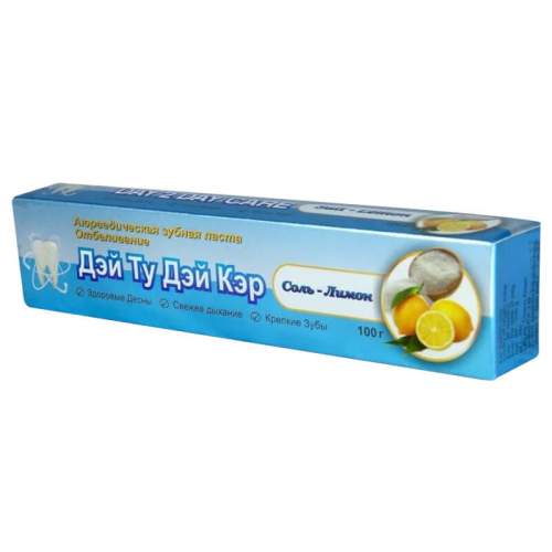Аюрведическая зубная паста Отбеливание Соль-лимон Дэй Ту Дэй Кэр (DAY 2 DAY CARE  Whitening Salt-lemon), 100г