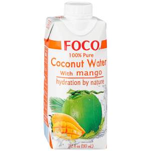 Кокосовая вода с манго Фоко (Coconut water mango FOCO Tetra Pak), 330мл