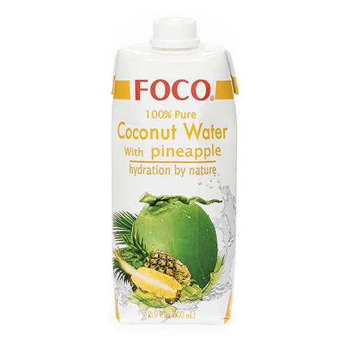 Кокосовая вода с ананасом FOCO (Coconut water with pineapple FOCO), 500мл
