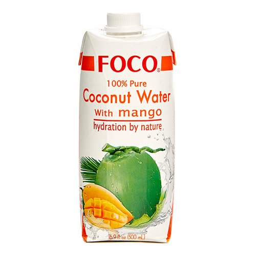Кокосовая вода с манго FOCO (coconut water mango FOCO), 500мл