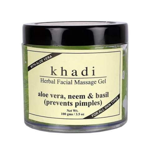 Массажный Гидрогель для лица Алоэ вера Ним и Базилик Кхади (Khadi Aloevera Neem & Basil Face Massage Gel), 100г
