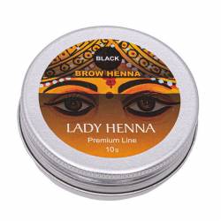 Чёрная Краска для Бровей на Основе Хны Леди Хенна Премиум (Lady Henna Premium Line Black Brow), 10г