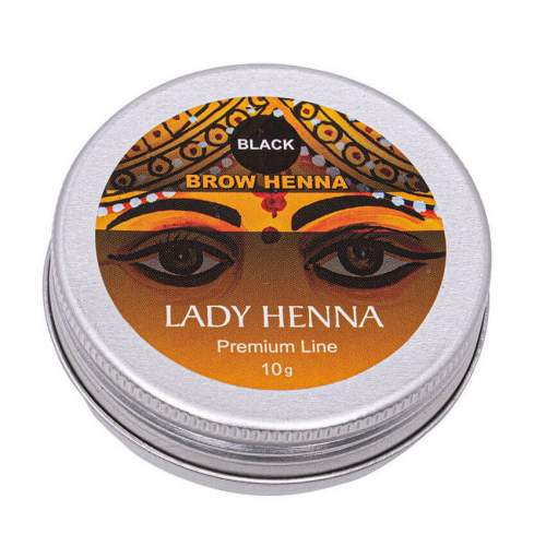 Чёрная Краска для Бровей на Основе Хны Леди Хенна Премиум (Lady Henna Premium Line Black Brow), 10г
