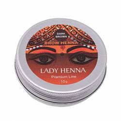 Тёмно-коричневая Краска для Бровей на Основе Хны Леди Хенна Премиум (Lady Henna Premium Line Dark Brawn Brow), 10г