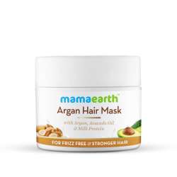 Маска Аргановая с авокадо и молочным протеином для непослушных и вьющихся волос Мамаэрс (Argan Hair Mask MamaEarth), 200мл