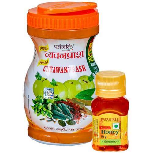Чаванпраш и мёд Патанджали (Chyawanprash and Honey Patanjali), 500г+50г