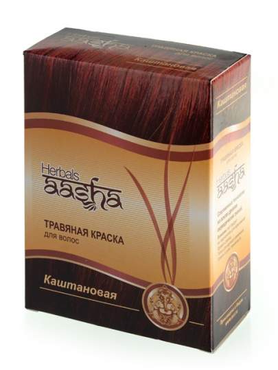 Травяная краска для волос "Каштановая" Ааша (Aasha Herbals), 60г