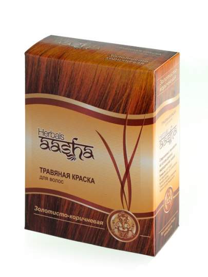 Травяная краска для волос "Золотисто-коричневая" Ааша (Aasha Herbals), 60г