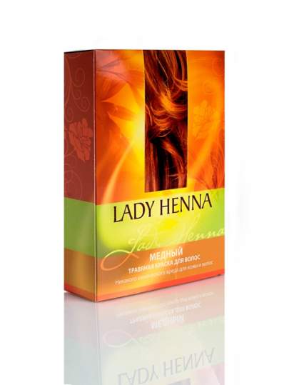 Натуральная краска для волос Медная Леди Хенна (Lady Henna), 100г