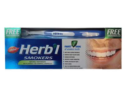 Зубная паста для курильщиков Дабур (Dabur Herb'l Smokers), 150г + зуб.щетка