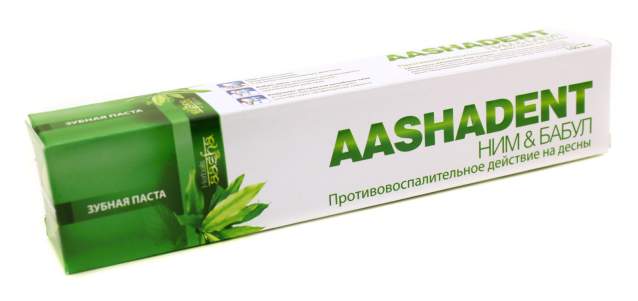 Зубная паста ААШАДЕНТ Ним&Бабул "Противовосполительное действие на десны" Ааша (AASHADENT Aasha Herbals), 100г