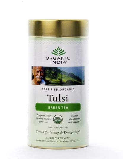 Базиликовый чай Зеленый Органик Индия (Organic India Tulsi Green), 100г