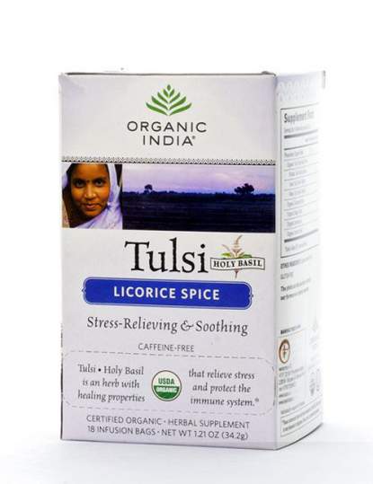 Базиликовый чай Лакрица Органик Индия (Organic India Tulsi Licorice), 18шт