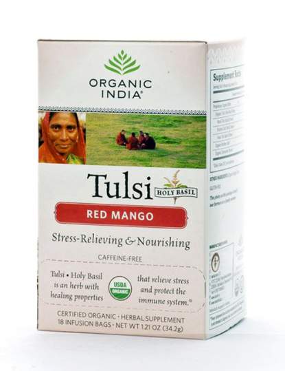 Базиликовый чай Красное Манго Органик Индия (Organic India Tulsi Red Mango), 18шт