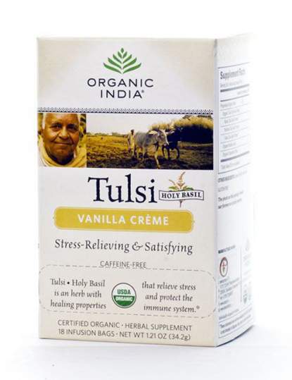 Базиликовый чай  Ваниль Органик Индия (Organic India Tulsi Vanilla Creme), 18шт