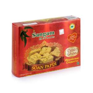 Воздушные индийские сладости с маслом Гхи Соан Папди Сангам (Sangam Soan Papdi Desi Ghee), 250г